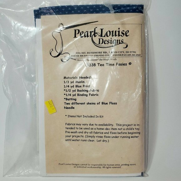 Pearl Louise Designs #338 Tea time posies 12"   × - Picture 5 of 13